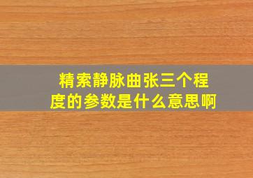 精索静脉曲张三个程度的参数是什么意思啊