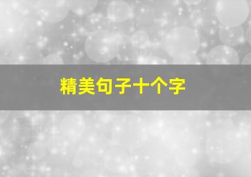 精美句子十个字