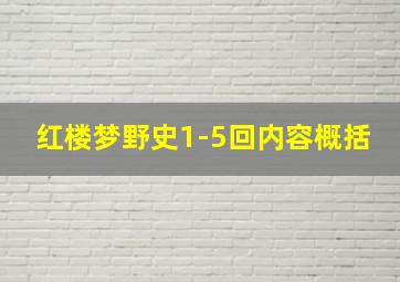 红楼梦野史1-5回内容概括