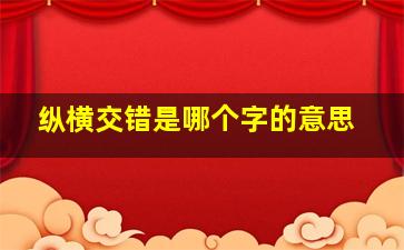 纵横交错是哪个字的意思