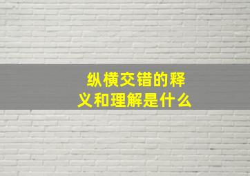 纵横交错的释义和理解是什么