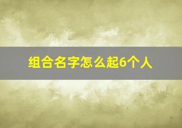 组合名字怎么起6个人