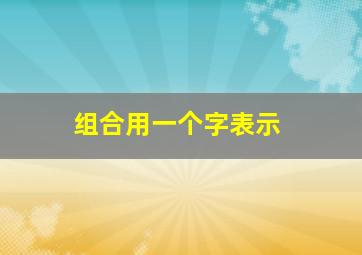 组合用一个字表示