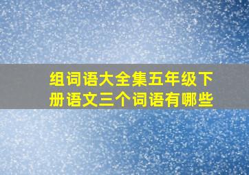 组词语大全集五年级下册语文三个词语有哪些