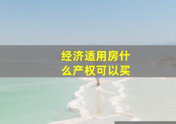 经济适用房什么产权可以买