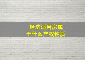 经济适用房属于什么产权性质