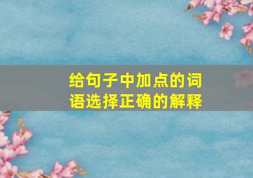 给句子中加点的词语选择正确的解释