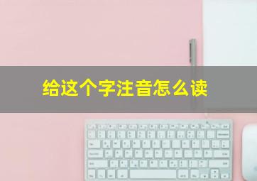 给这个字注音怎么读