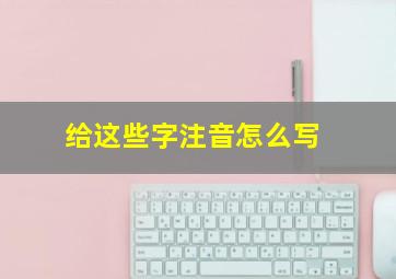 给这些字注音怎么写