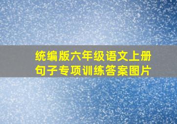 统编版六年级语文上册句子专项训练答案图片