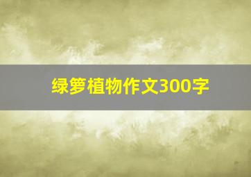 绿箩植物作文300字