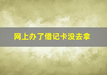 网上办了借记卡没去拿