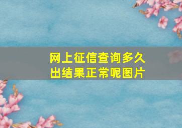 网上征信查询多久出结果正常呢图片