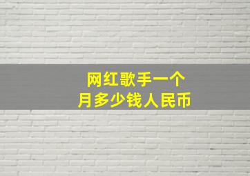 网红歌手一个月多少钱人民币