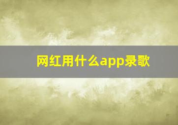 网红用什么app录歌