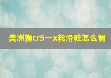 美洲狮cr5一x轮滑鞋怎么调