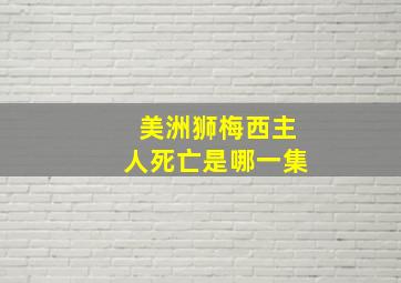 美洲狮梅西主人死亡是哪一集