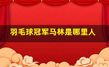 羽毛球冠军马林是哪里人