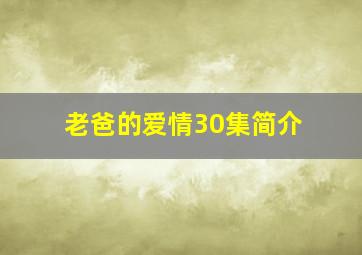 老爸的爱情30集简介