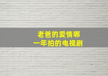 老爸的爱情哪一年拍的电视剧