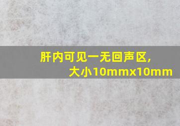 肝内可见一无回声区,大小10mmx10mm