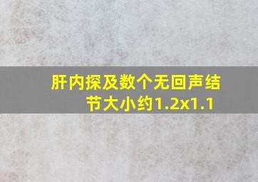 肝内探及数个无回声结节大小约1.2x1.1