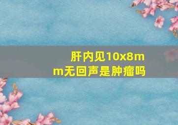 肝内见10x8mm无回声是肿瘤吗