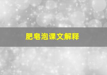 肥皂泡课文解释