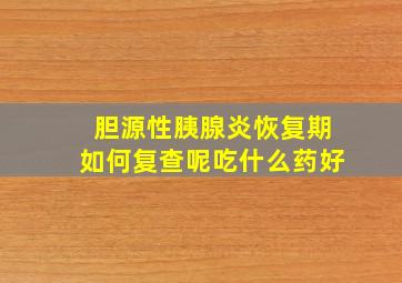 胆源性胰腺炎恢复期如何复查呢吃什么药好