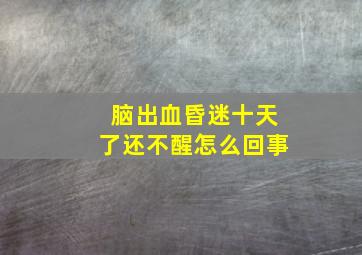 脑出血昏迷十天了还不醒怎么回事