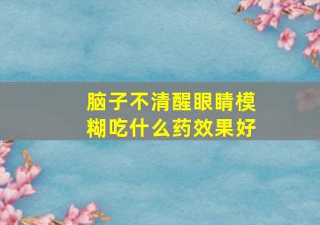 脑子不清醒眼睛模糊吃什么药效果好