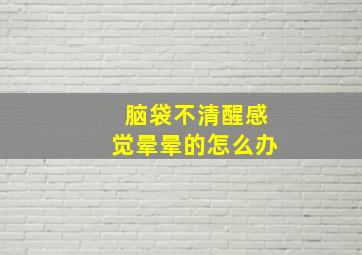 脑袋不清醒感觉晕晕的怎么办