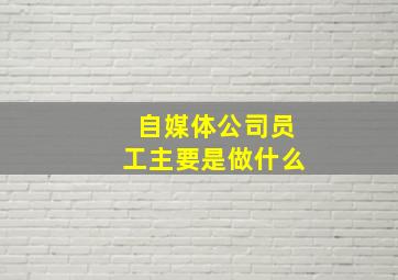 自媒体公司员工主要是做什么