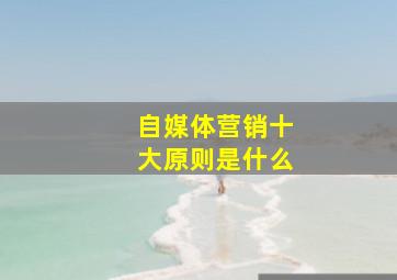 自媒体营销十大原则是什么