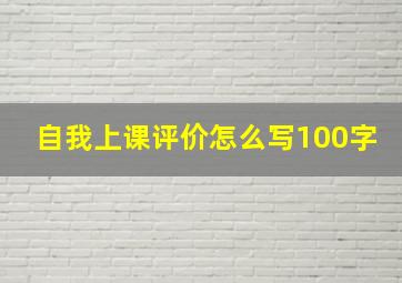 自我上课评价怎么写100字