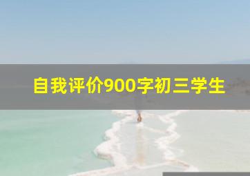 自我评价900字初三学生