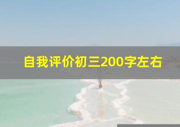 自我评价初三200字左右