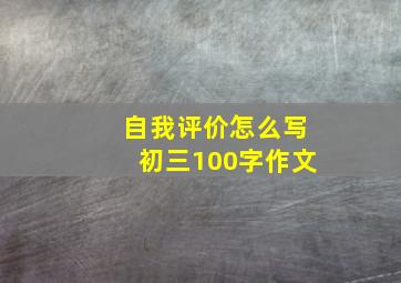 自我评价怎么写初三100字作文