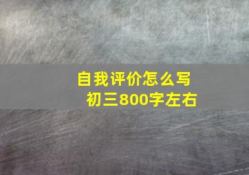 自我评价怎么写初三800字左右