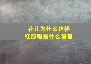 花儿为什么这样红原唱是什么语言