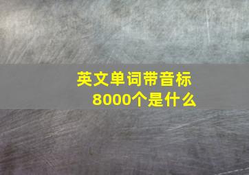 英文单词带音标8000个是什么