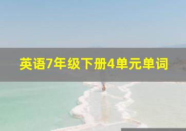 英语7年级下册4单元单词