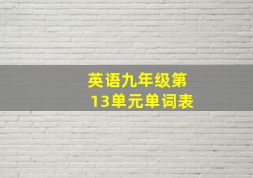 英语九年级第13单元单词表