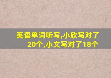 英语单词听写,小欣写对了20个,小文写对了18个