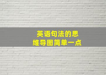 英语句法的思维导图简单一点