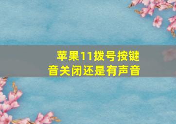 苹果11拨号按键音关闭还是有声音