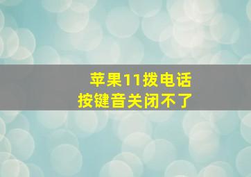 苹果11拨电话按键音关闭不了