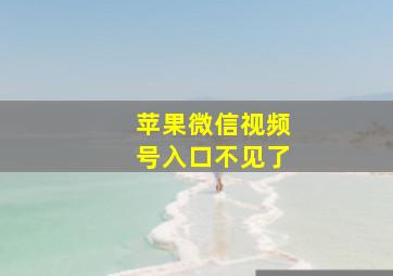 苹果微信视频号入口不见了