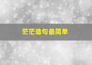 茫茫造句最简单