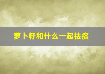 萝卜籽和什么一起祛痰